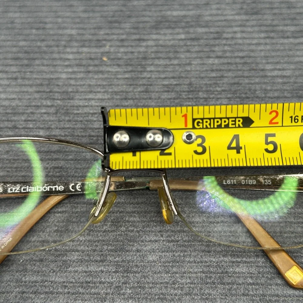 Liz Claiborne L611 Bronze Gold Textured Temple Y2K Eyeglasses Frames 54-17-135